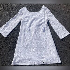 Lilly Pulitzer Ophelia Dress‎ Resort White Wildflower Stripe Lace XS